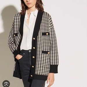 Sandro Houndstooth Dane Cardigan